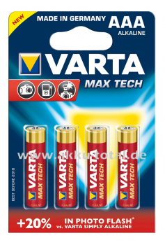 VARTA Max Tech, AAA-Batterien, 4703, 4er Blister