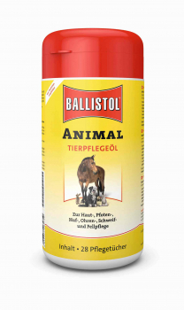 BALLISTOL Tierpflegeöl, Spenderbox mit 28 Pflegetüchern