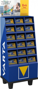 Varta Bodendisplay mit Batterien, blau