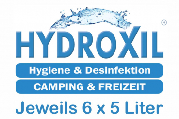 HYDROXIL 6 x 5 Liter "Basic Hygiene & Desinfektion" und 6 x 5 Liter "Camping & Freizeit"