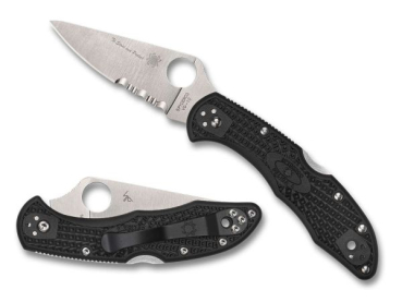 Spyderco C11FPSBKBL Delica 4, Thin Blue Line