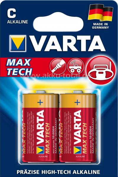 VARTA Max Tech, C-Batterien, 4714, 2er Blister