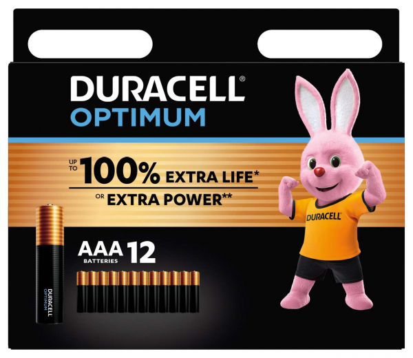 DURACELL Optimum, AAA, 12er Blister