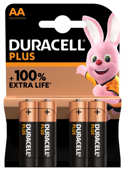 DURACELL Plus, AA, 4er Blister