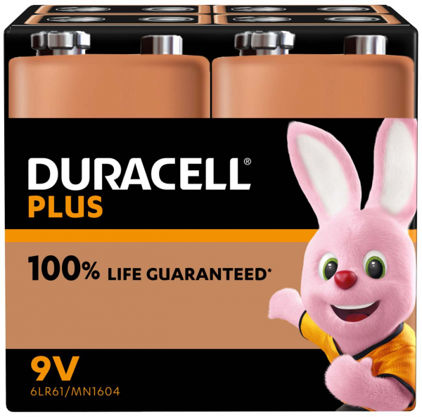 DURACELL Plus, 9V Block, 4er Blister