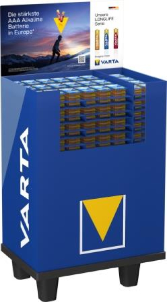 Varta Bodendisplay mit Batterien, blau