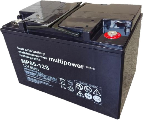 Multipower Blei-Akku, MP65-12S, 12V, 65Ah - VdS