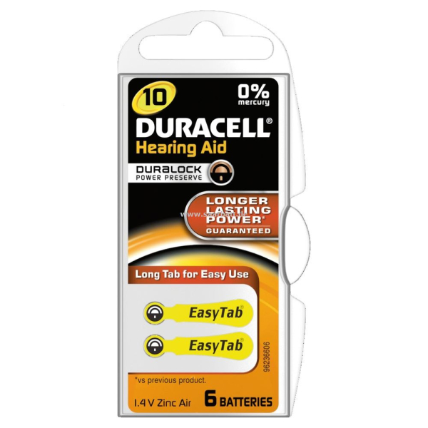 DURACELL Hörgerätebatterie EasyTab, Typ 10