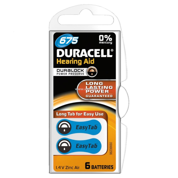 DURACELL Hörgerätebatterie EasyTab, Typ 675
