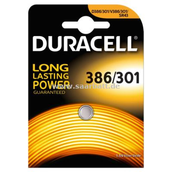 DURACELL Uhrenbatterie 386/301