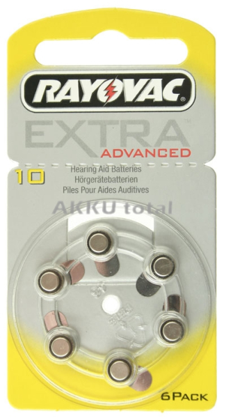 RAYOVAC Hörgerätebatterie, Typ 10, 1 x 6er Pack