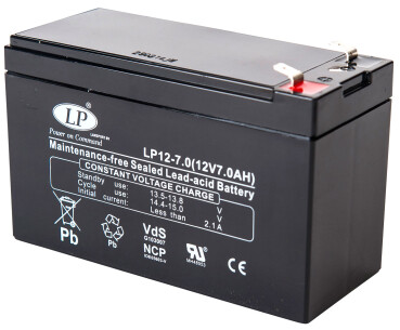 Landport Blei-Akku - 12V - 7Ah - VdS - 6,3mm Anschluss