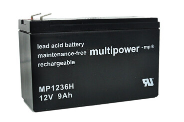 Multipower Blei-Akku, MP1236H (MP9-12), 12V, 9Ah, hochtemperaturfähig