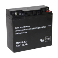 Multipower Blei-Akku, MP18-12I, 12V, 18Ah - VdS