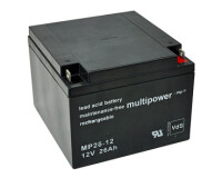 Multipower Blei-Akku, MP26-12I, 12V, 26Ah - VdS