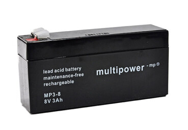 Multipower Blei-Akku, MP3-8, 8V, 3 Ah
