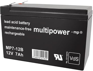Multipower Blei-Akku, MP7-12B, 12V, 7Ah - VdS