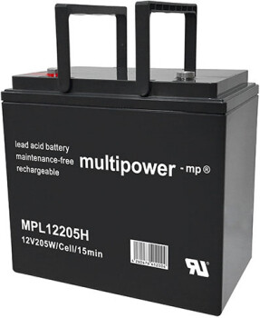 Multipower Blei-Akku, MP12205H, 12V, 55Ah, hochtemperaturfähig - Longlife