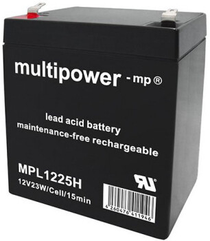 Multipower Blei-Akku, MP1225H, 12V, 5Ah, hochtemperaturfähig - Longlife