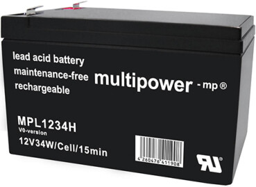 Multipower Blei-Akku, MP1234H-VO, 12V, 8,5Ah, hochtemperaturfähig - Longlife
