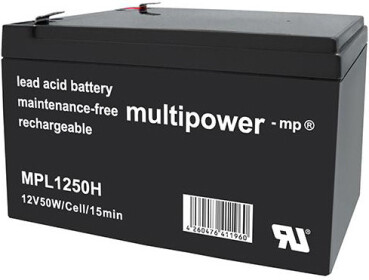Multipower Blei-Akku, MP1250H, 12V, 14Ah, hochtemperaturfähig - Longlife