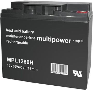 Multipower Blei-Akku, MP1280H, 12V, 20Ah, hochtemperaturfähig - Longlife