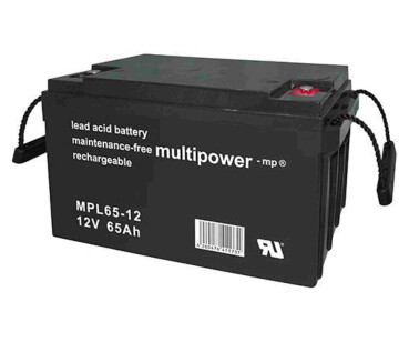 Multipower Blei-Akku, MPL65-12I, 12V, 65Ah, longlife - VdS