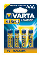 VARTA Longlife, AAA-Batterien, 4103, 4er Blister