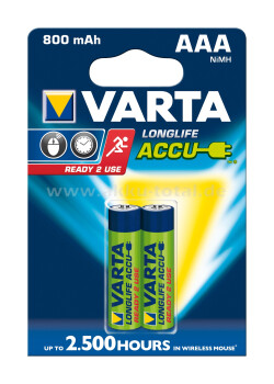 VARTA ACCU, 56703, AAA, 800mAh, 2er Pack