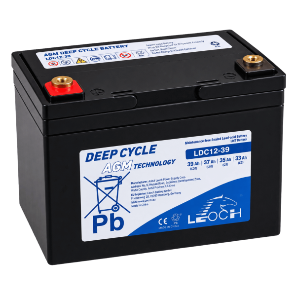 LEOCH LDC12-39, 12V - 39Ah,  DeepCycle AGM